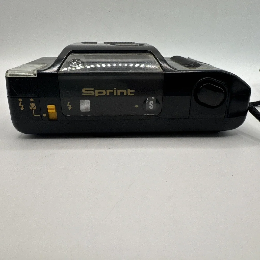 Canon Sprint Auto Focus 35MM Film Camera in Black w/ Cord Untested‎ READ